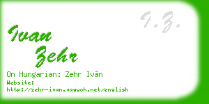 ivan zehr business card