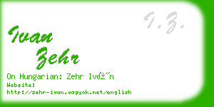ivan zehr business card